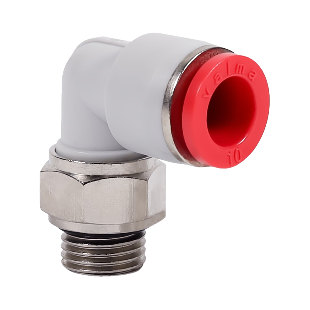 QP-AL-10-G14 Фитинг угловой, 10мм x G 1/4 (наруж.резьба)