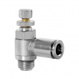 SC-ML-06-G14-EC Фитинг угловой с регулировкой расхода (пневмодроссель), 6мм x G 1/4